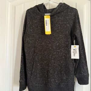 Kids Black Marled Hoodie Sweatshirt